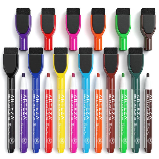 Markers - Arteza® Magnetic Cap Dry Erase Markers Set, Fine Tip - 24 pc