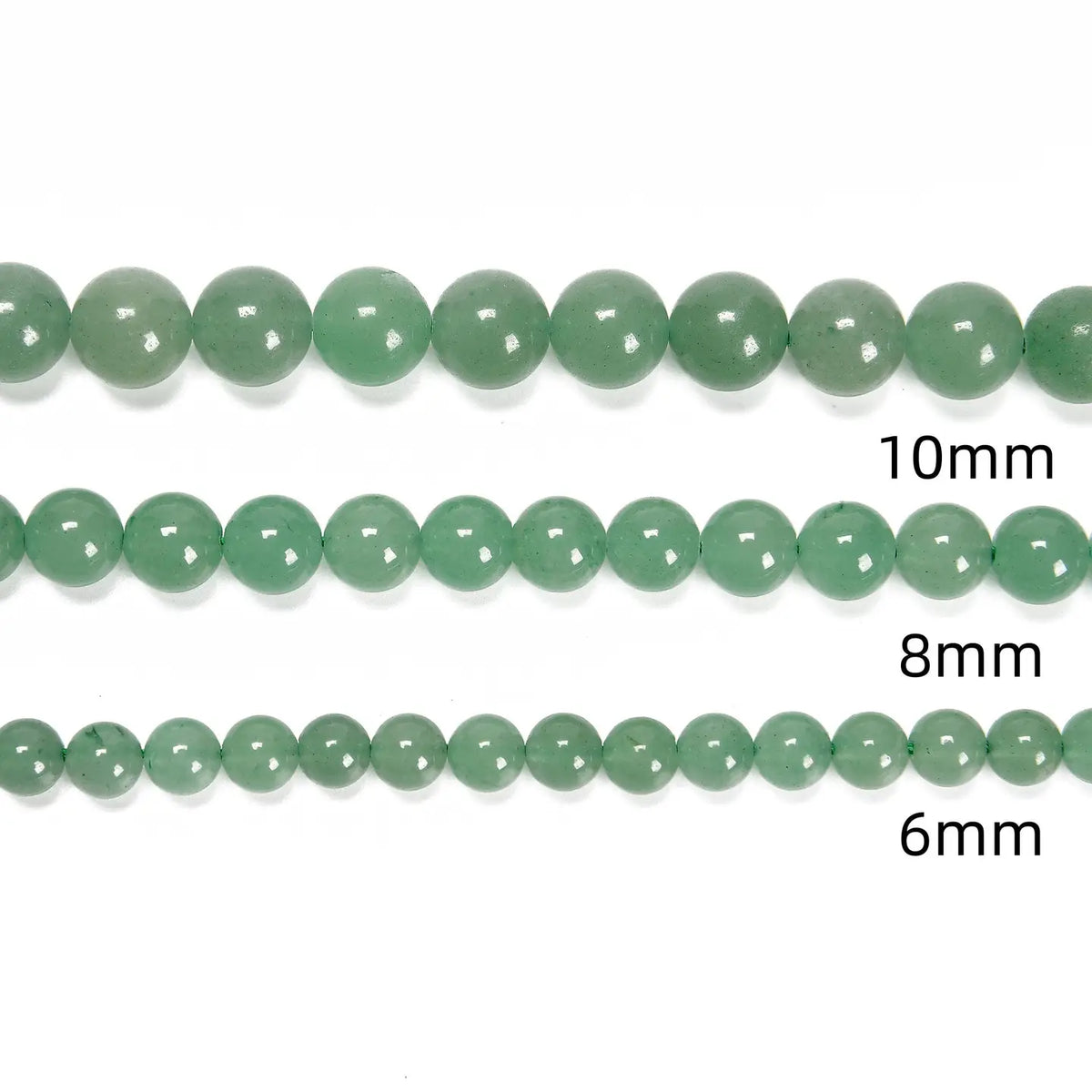 Beads - Green Aventurine Smooth Round Beads 8mm 15.5" Strand