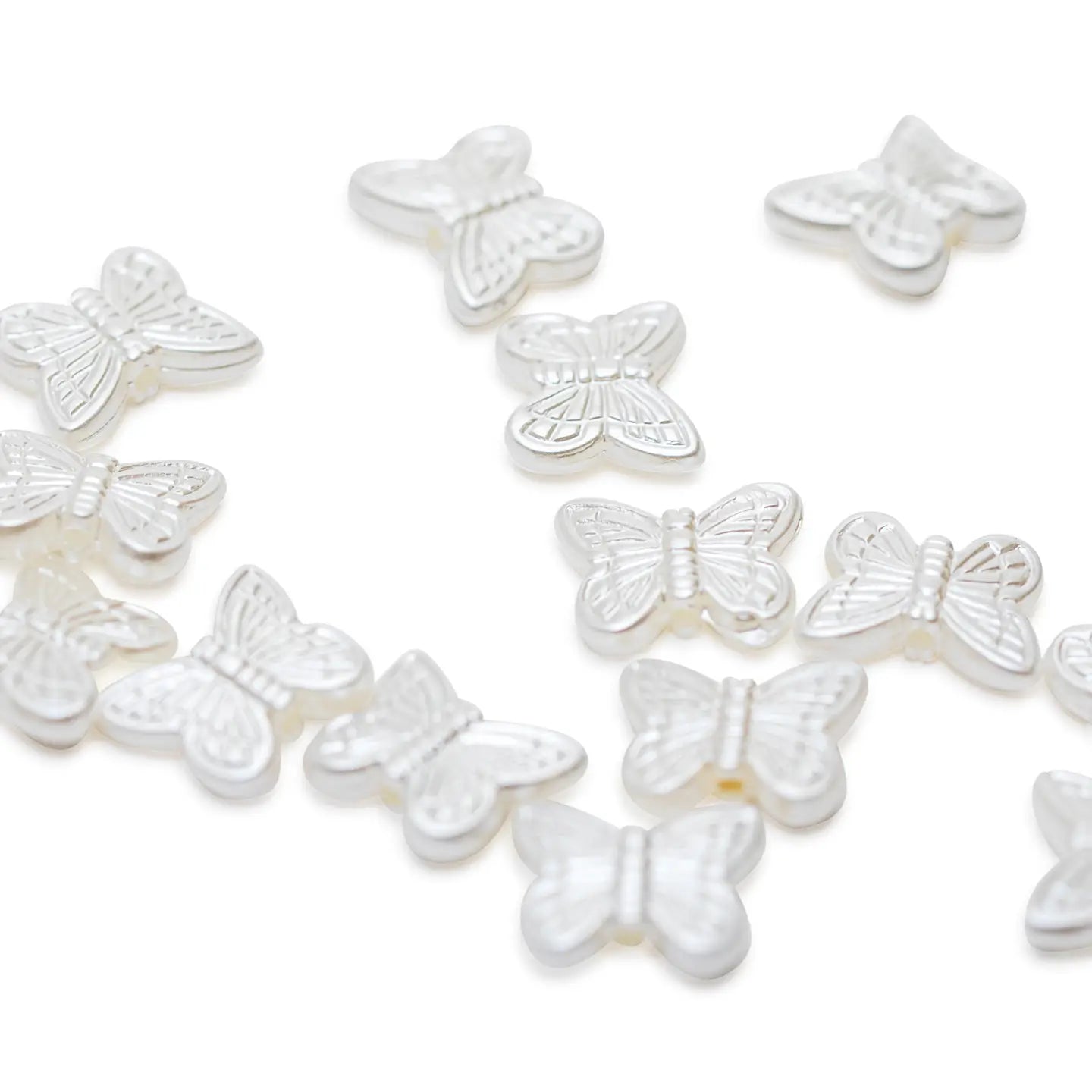 Beads - Pearl Butterfly Beads 12mm