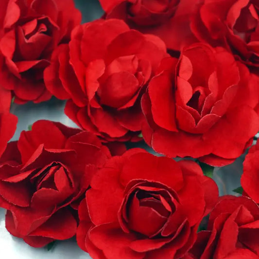 Embellishment - Red Paper Roses with Wire