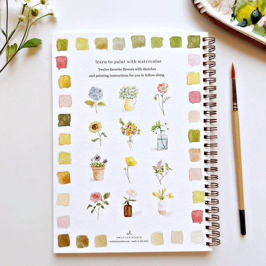 Workbook - Flowers watercolor workbook