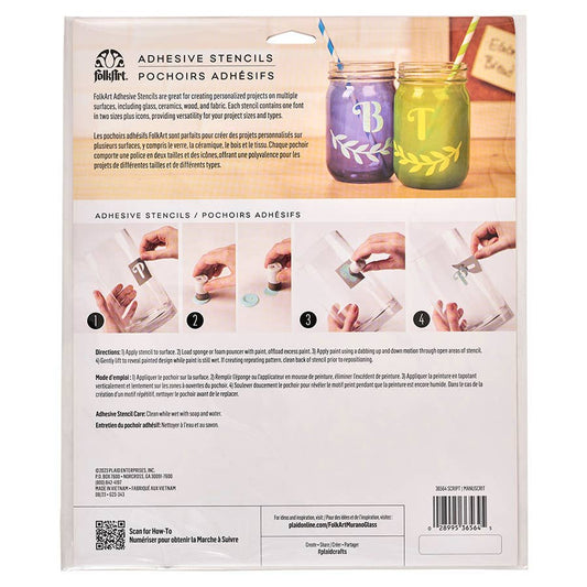 Stencils - Script Adhesive 3-Piece