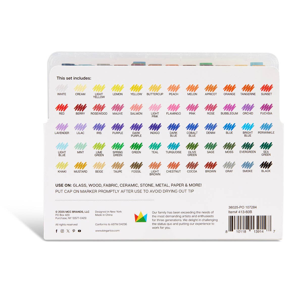 Markers - Acrylic Paint Markers Set – Includes Storage Case - 60 Colors