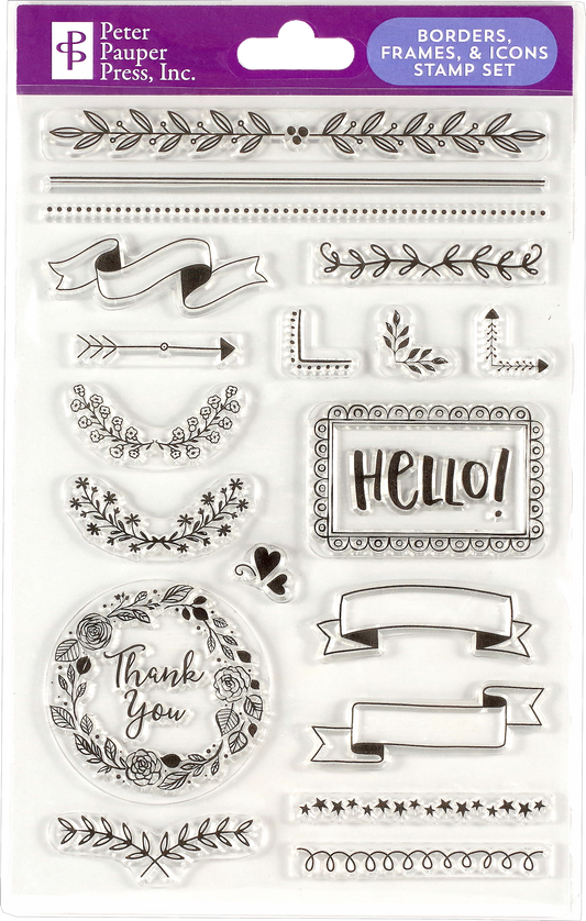 Stamp Set - Borders, Frames & Icons Clear