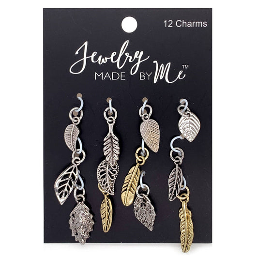 Jewelry - Silver and Gold Miniature Leaves 12pc Charm Set