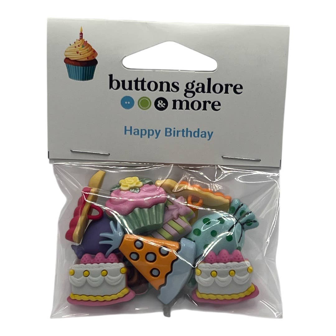 Buttons - Happy Birthday Craft & Sewing Button Assortment