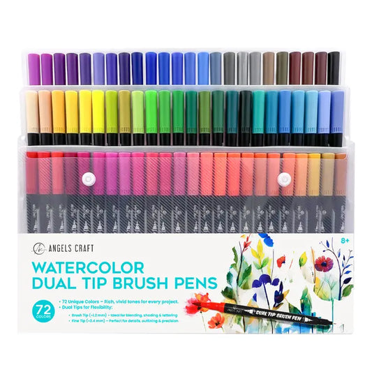 Marker - Dual Tip Brush Pens 72ct – Watercolor Ink, Premium Art Set