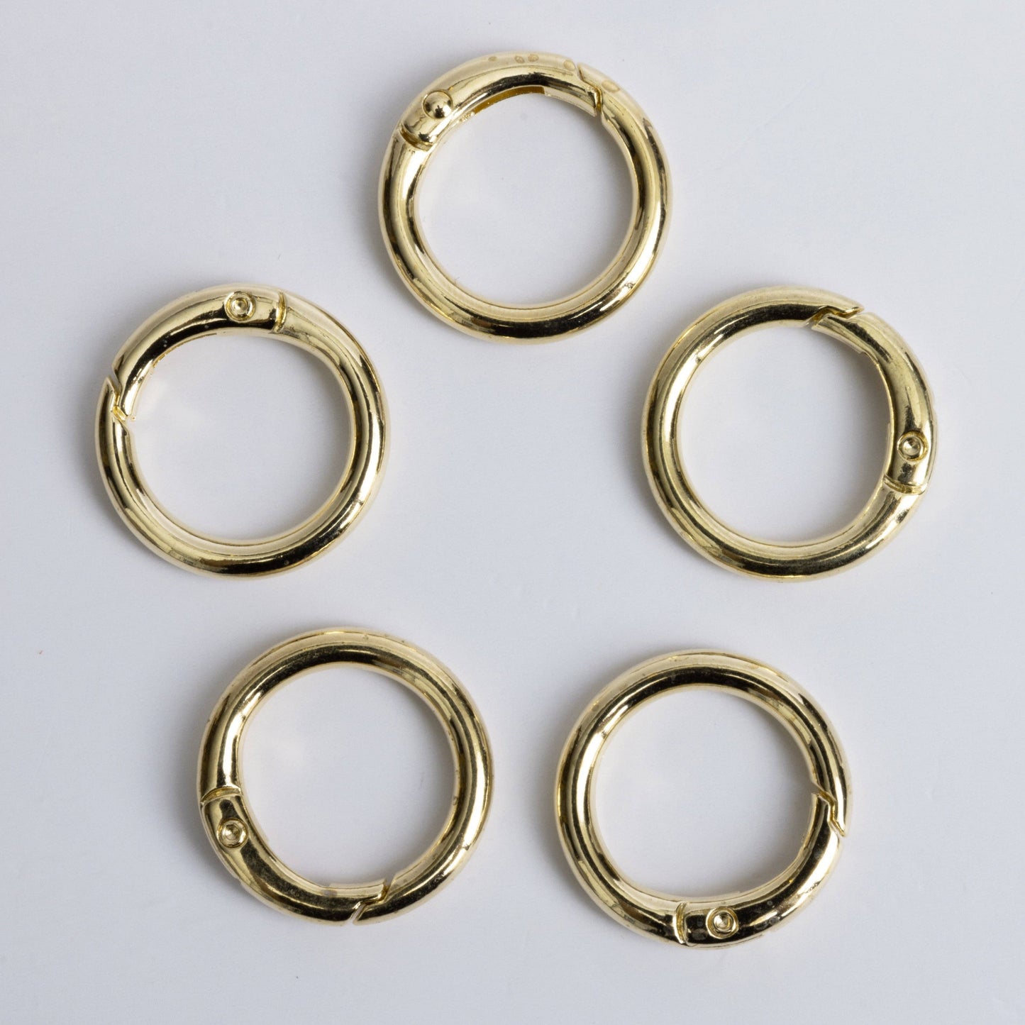 Jewelry - Round Spring Charm Clips Gold Tone Pack of 5 Bag Charm Clip Ons