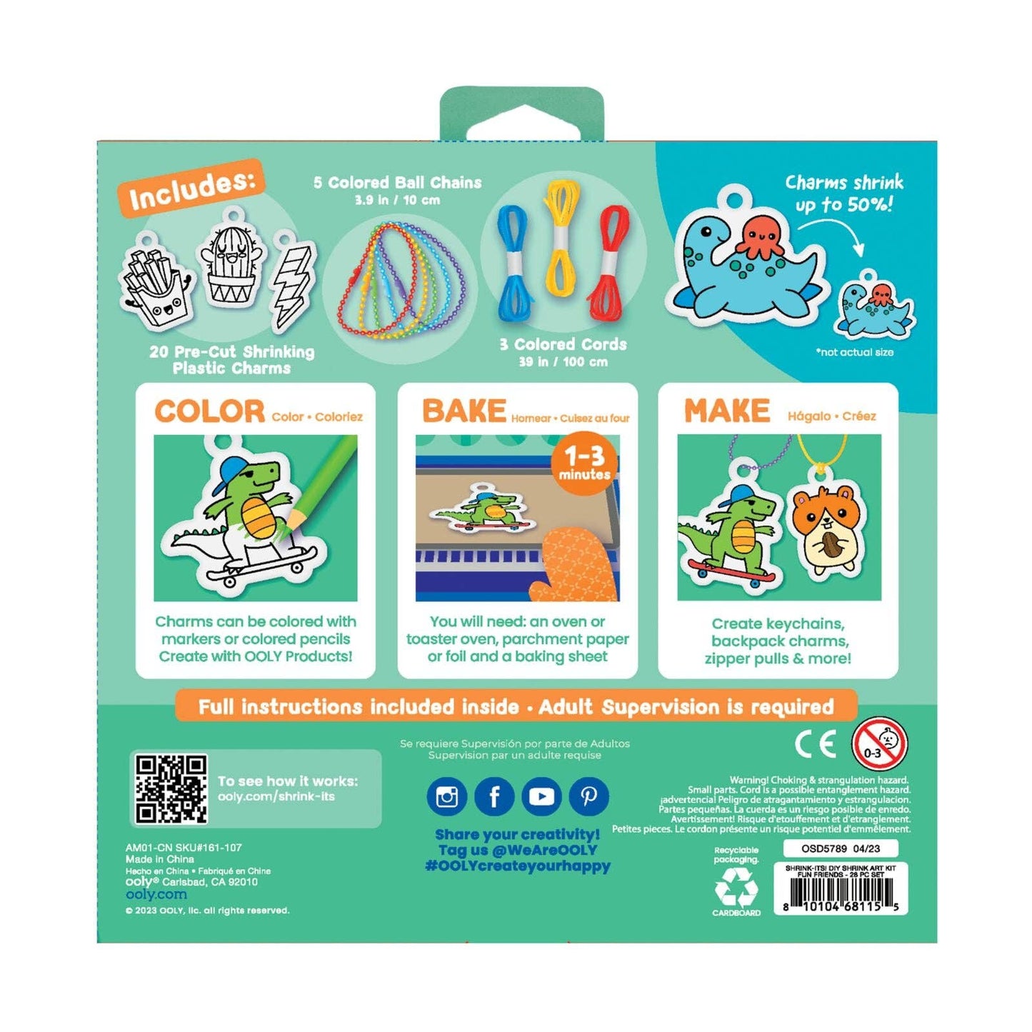 Shrink-Its! - D.I.Y. Shrink Art Kit - Fun Friends (28 PC Set)