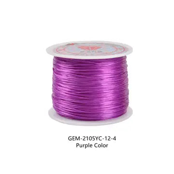 Elastic Thread - Purple Strong & Stretchy Crystal String Elastic Thread Beading Bracelet Cord Size 0.8mm