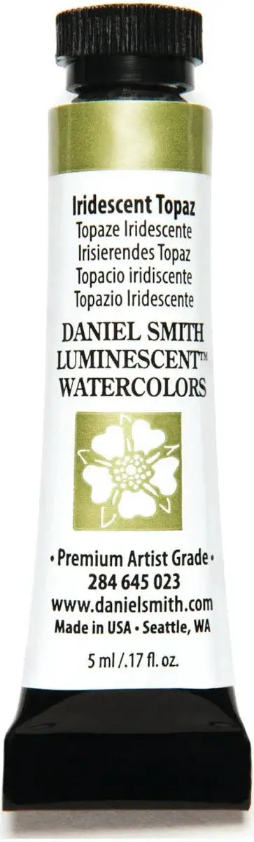 Daniel Smith Extra Fine Watercolor Paint 5ml Tube in Iridescent Topaz, premium artist grade watercolor paint.