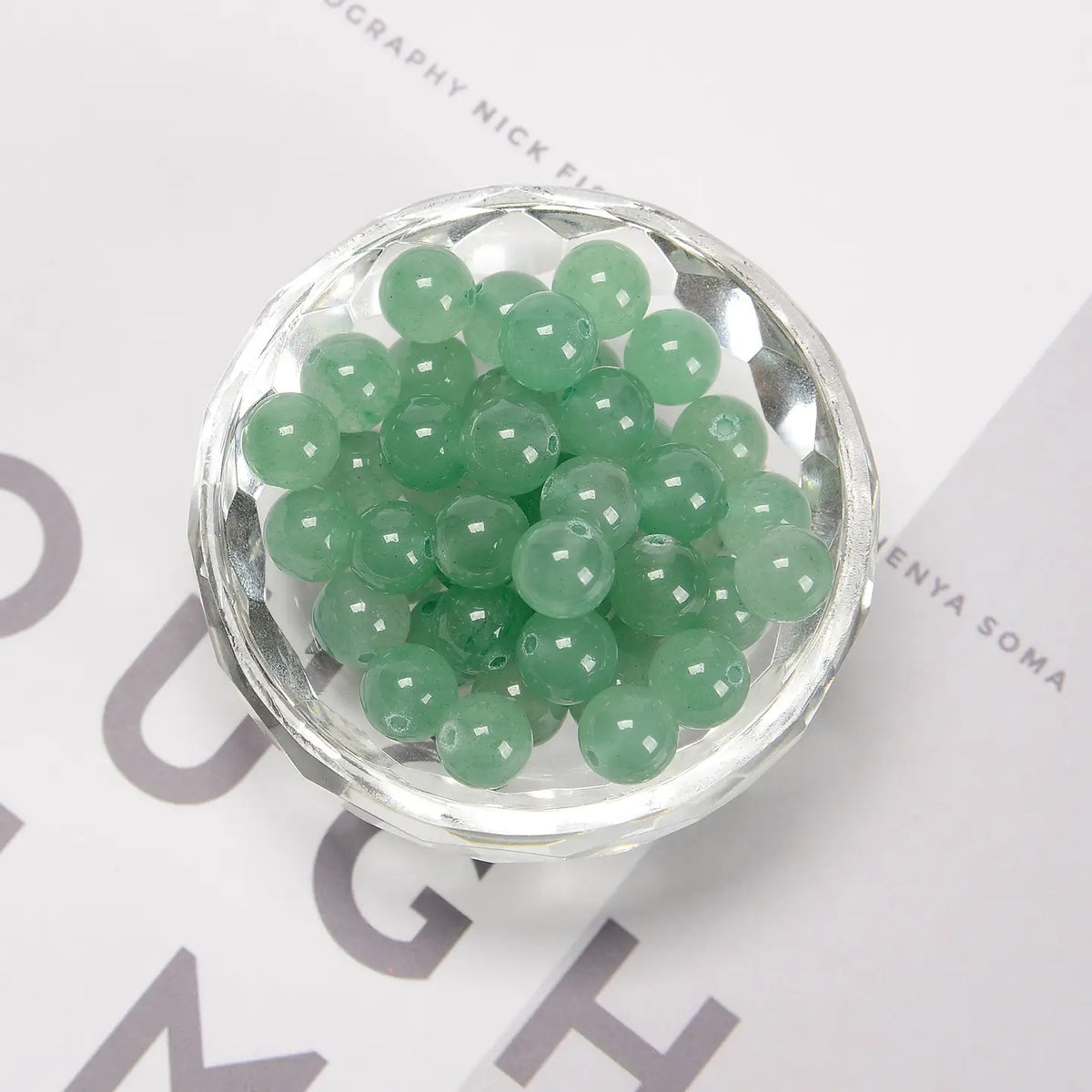 Beads - Green Aventurine Smooth Round Beads 8mm 15.5" Strand