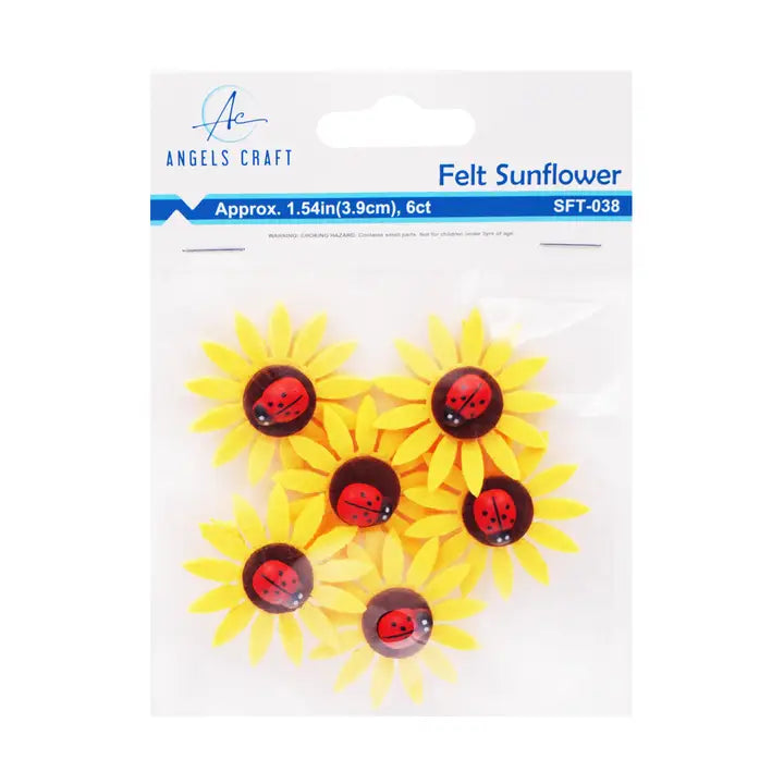 Embellishment - Felt Sunflower w/ Lady Bug