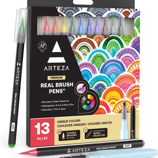 Pens - Arteza Real Brush Pens Set, 13 Pc.