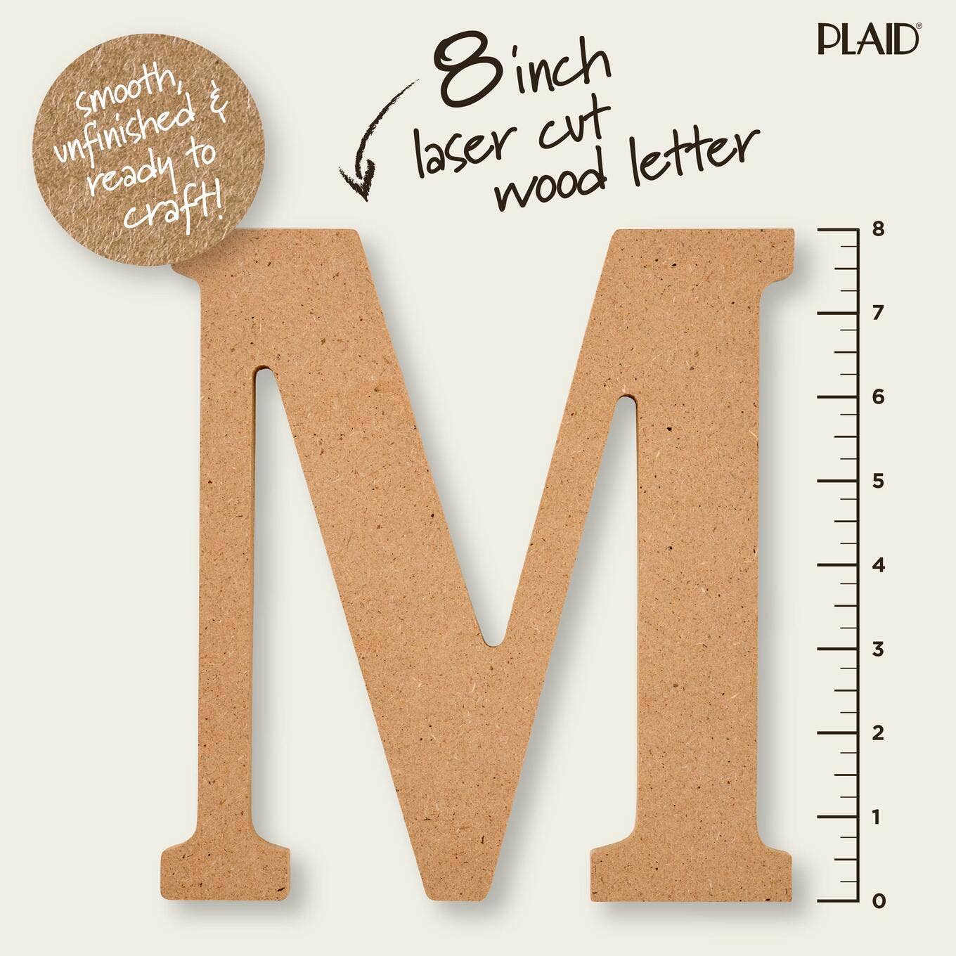 Wood - 8 inch MDF Letter - M