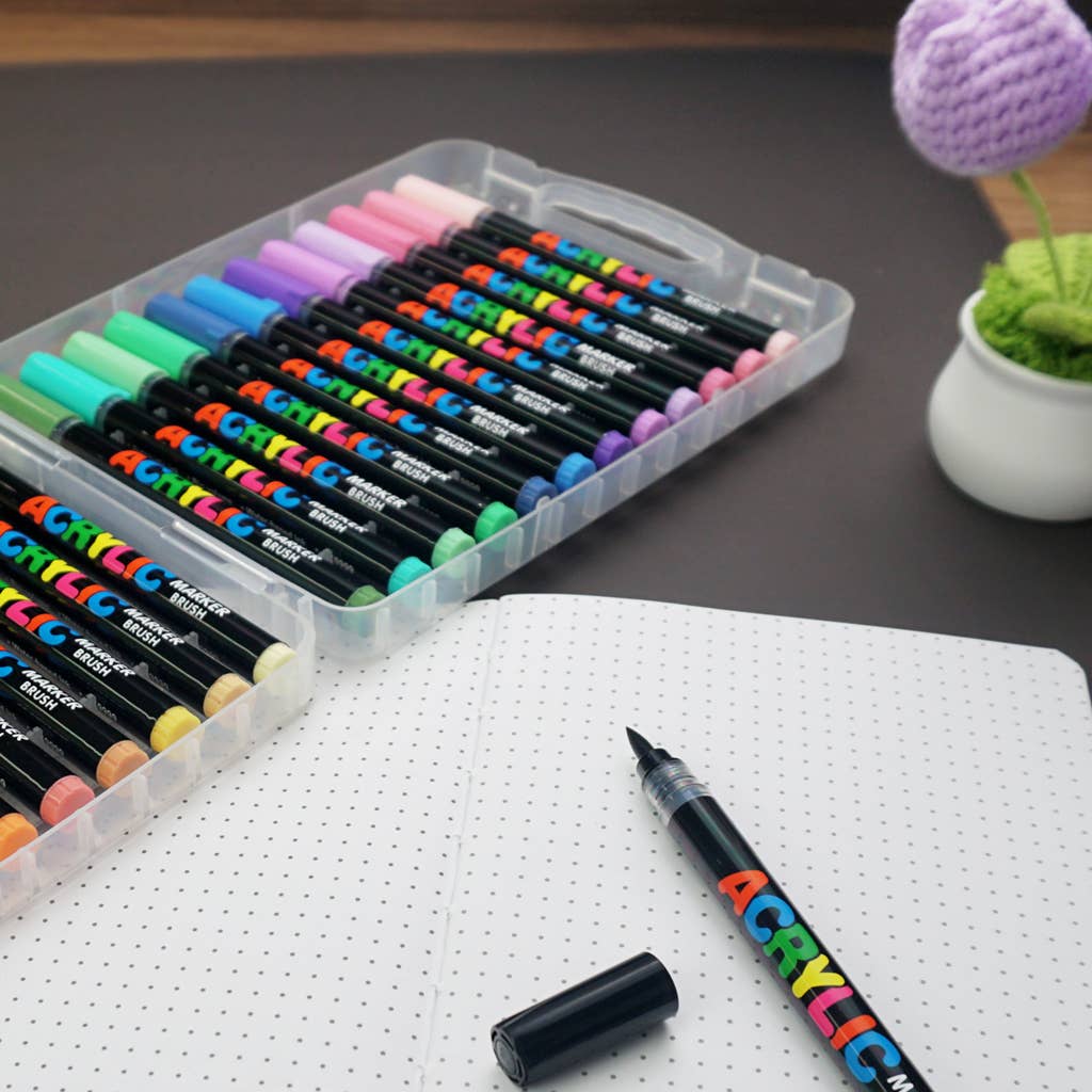 Markers - Acrylic Brush 24ct with Organizer Case – Premium Art