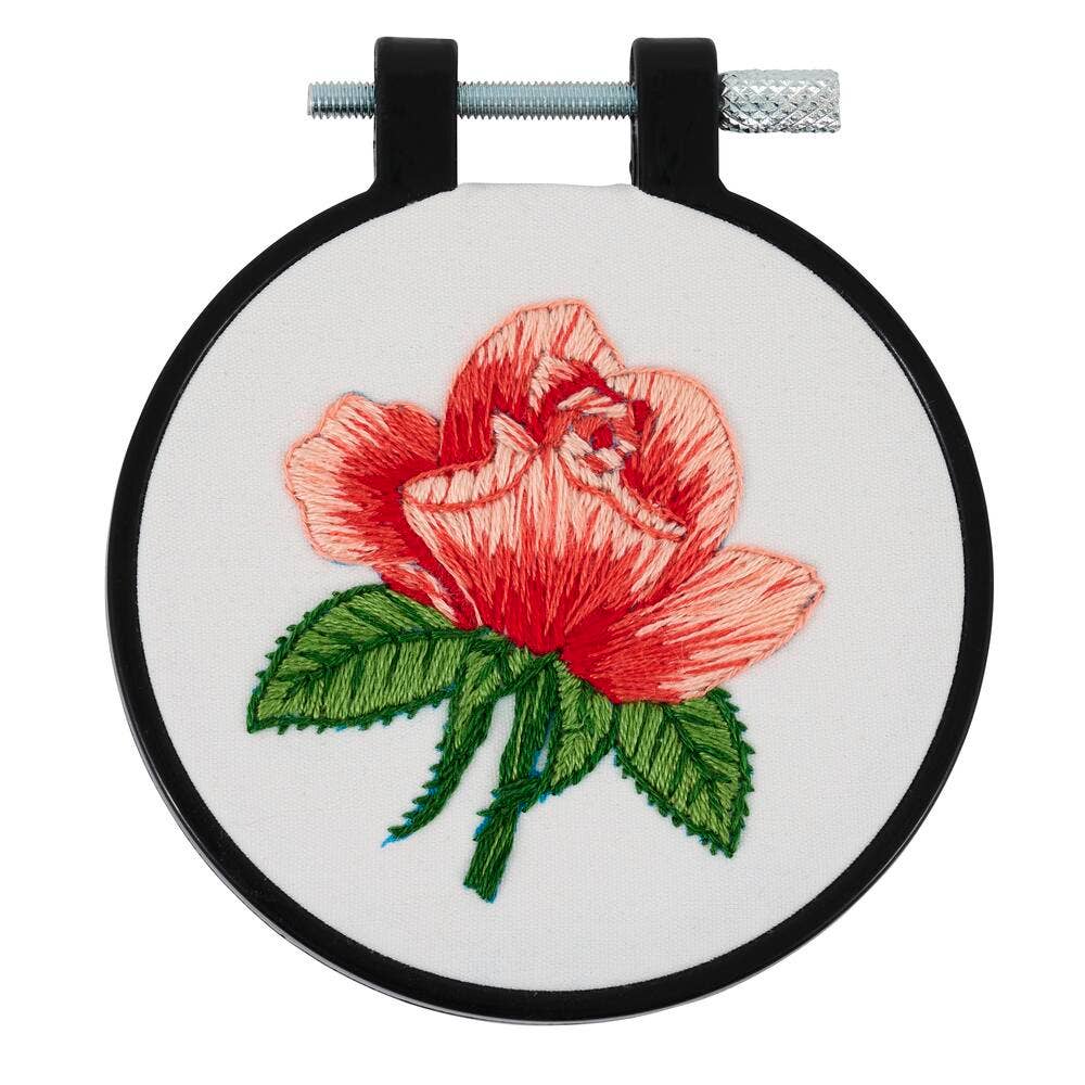 Stamped Embroidery Kit - Blooming Rose 3"