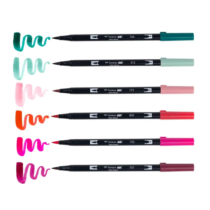 Markers - Dual Brush Pen Art Markers, Very Berry, 6-Pack