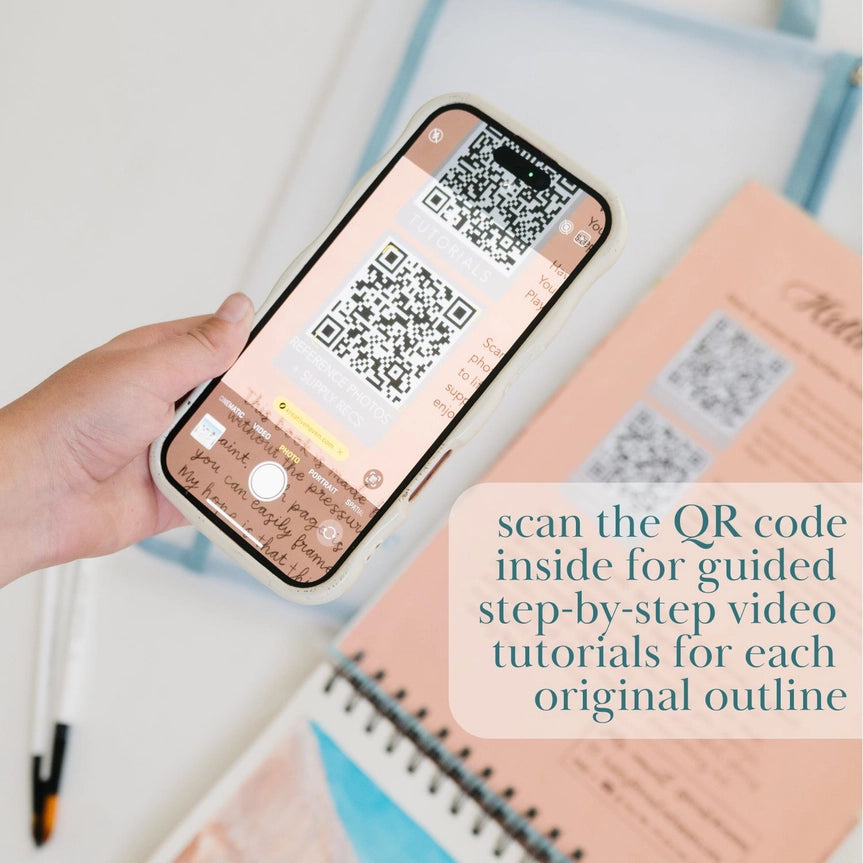 Paper - Landscape Watercoloring Book - Outlines with Video Tutorials