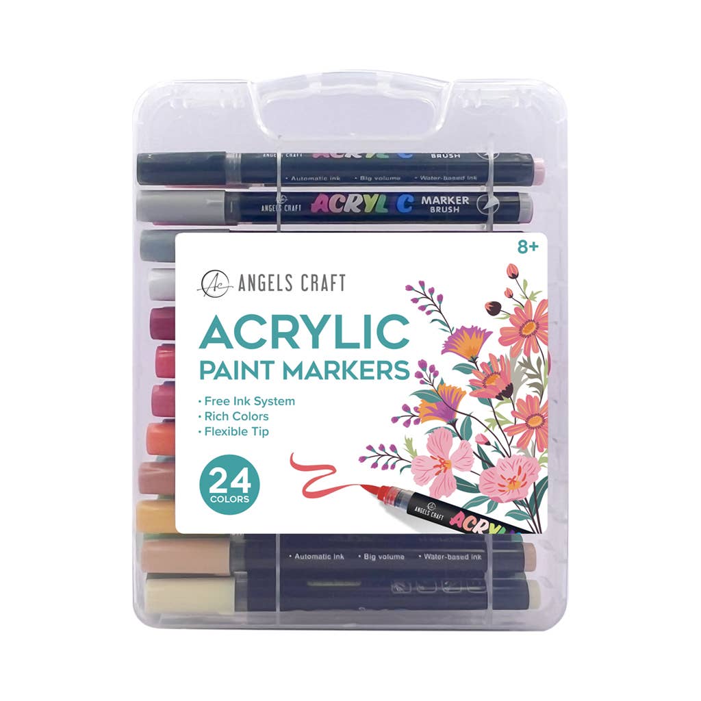 Markers - Acrylic Brush 24ct with Organizer Case – Premium Art