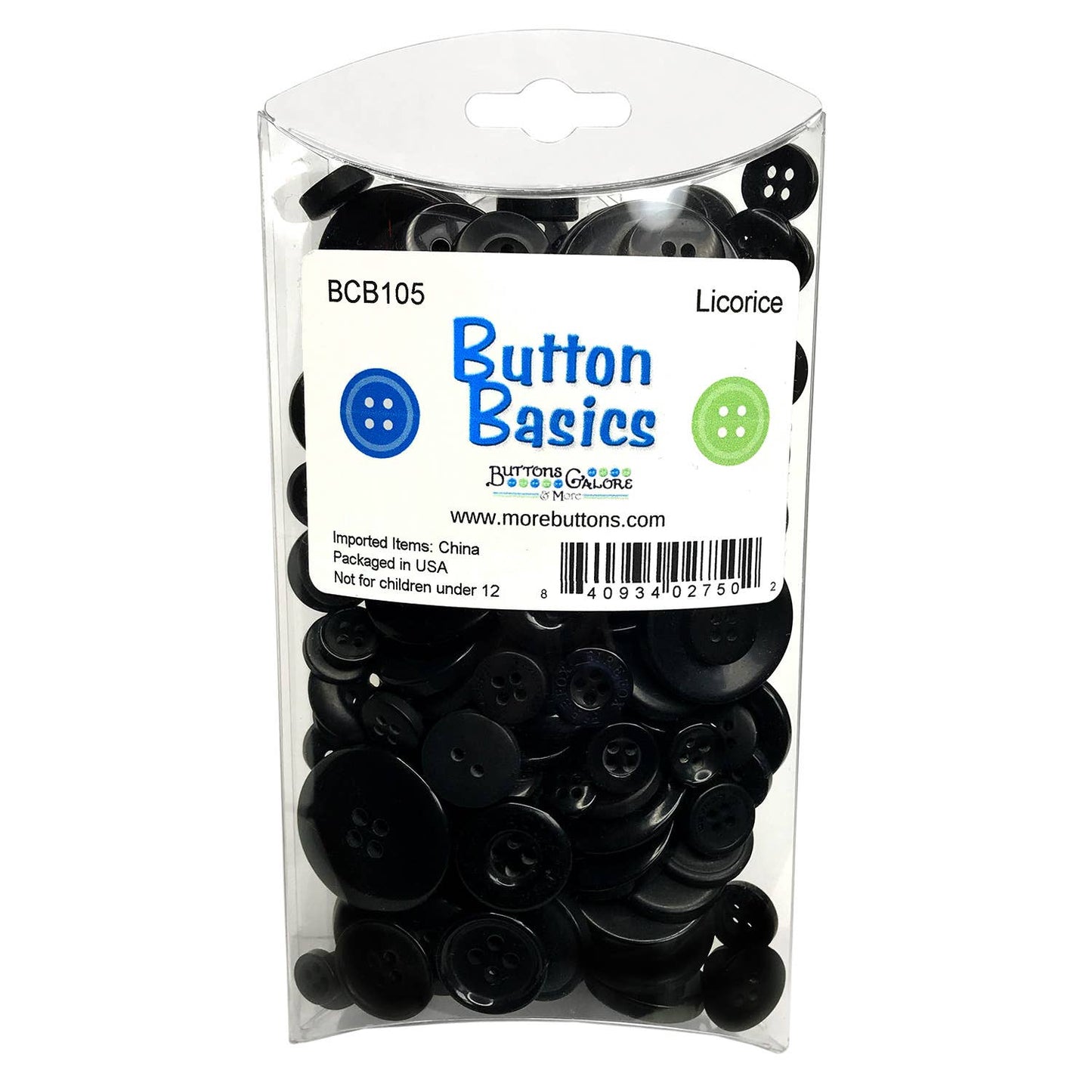 Buttons - Colorful Craft & Sewing Buttons - Licorice