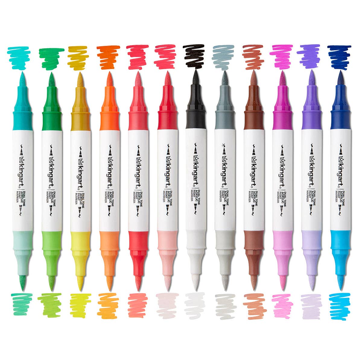 Dual Tone Acrylic Markers 12 Pens / 24 Colors