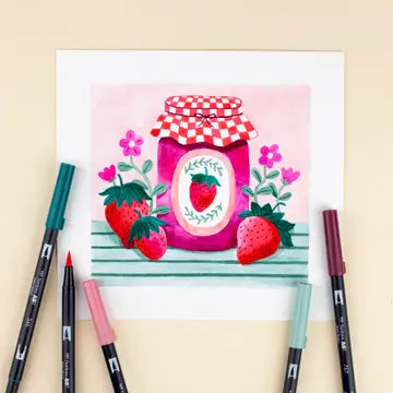 Markers - Dual Brush Pen Art Markers, Very Berry, 6-Pack