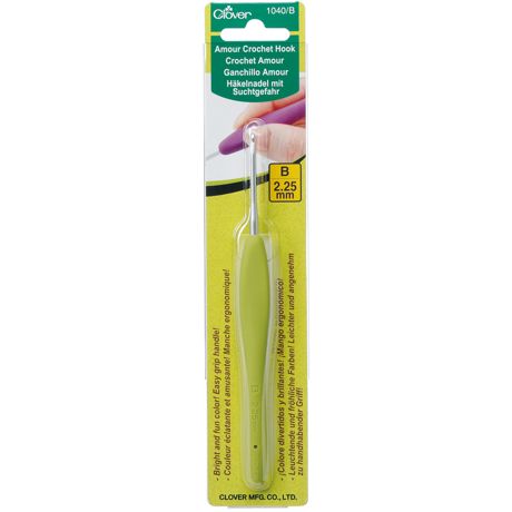 Crochet Hook - Size B1/2.25mm - Clover Amour Steel