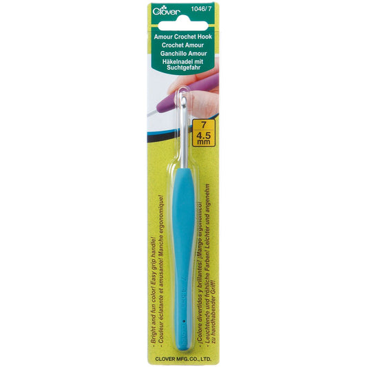 Crochet Hook - Size 7/4.5mm - Clover Amour Steel