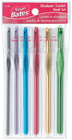 Crochet Hook - Sizes F5 To K10.5 - Susan Bates Silvalume Aluminum