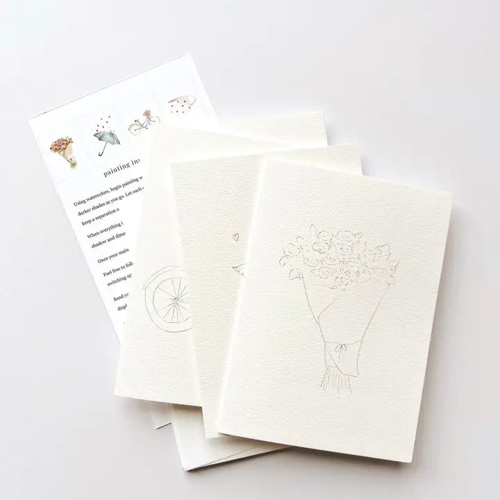 Notecards - Love Sweet Love Paintable Watercolor Notecard Set