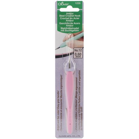 Crochet Hook - Size 12/.6mm - Clover Amour Steel