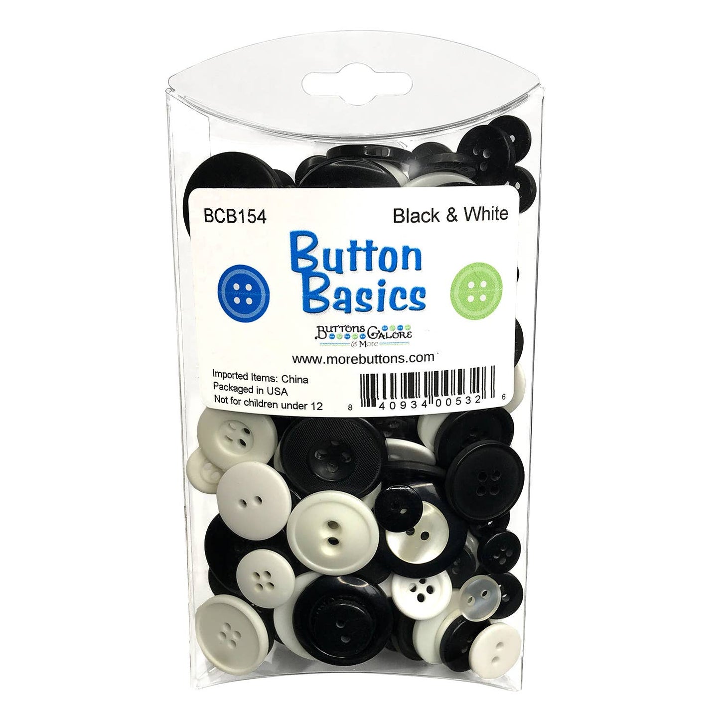 Buttons - Colorful Craft & Sewing Buttons - Black & White