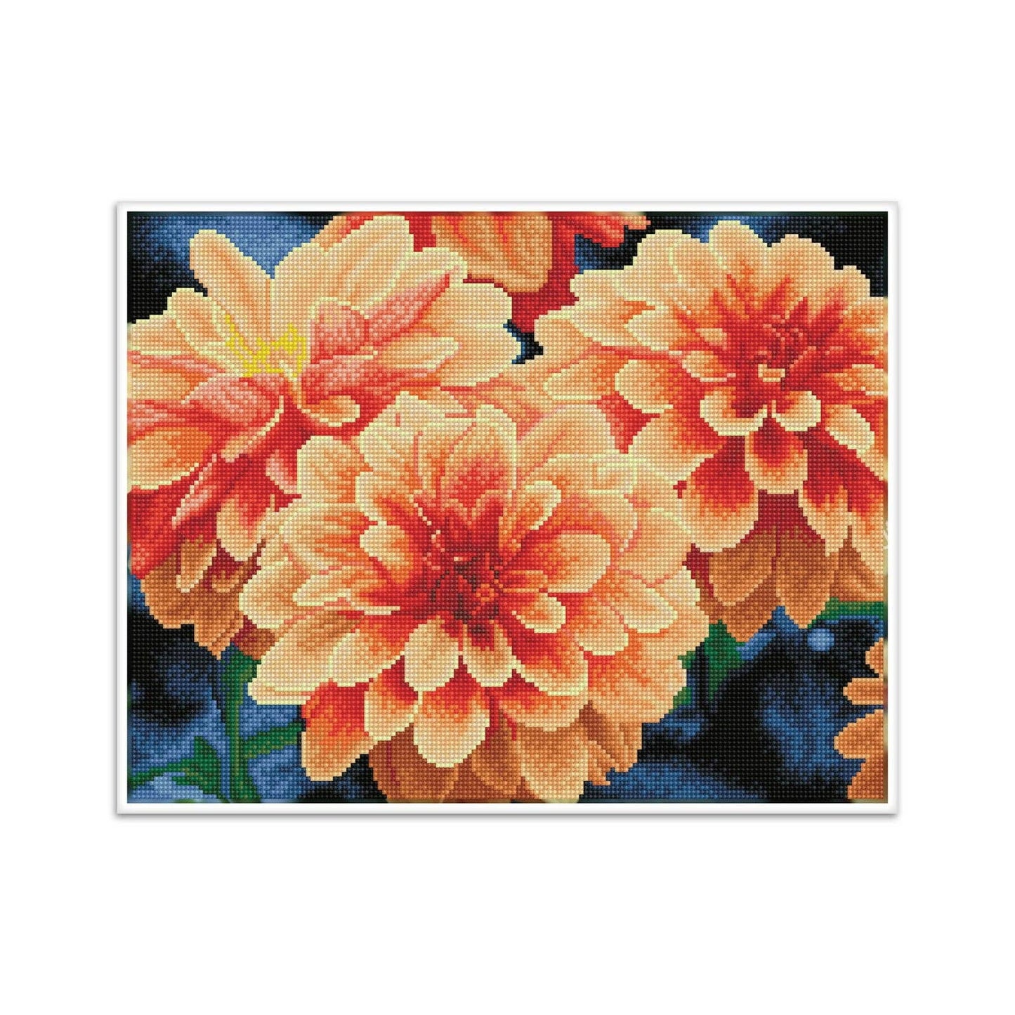 Diamond Dotz - Peach Dahlias Pre-Framed Kit - 17.7" x 13.8"