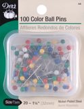 Pins - Colorful - Size 20 - 1/4" - 100 pack