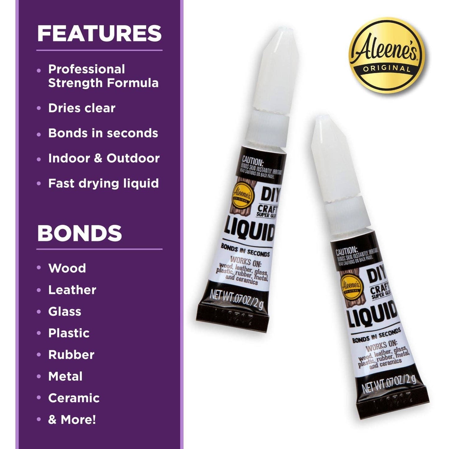 Adhesive - Aleenes DIY Craft Super Glue Liquid .07 oz. 2 Pack