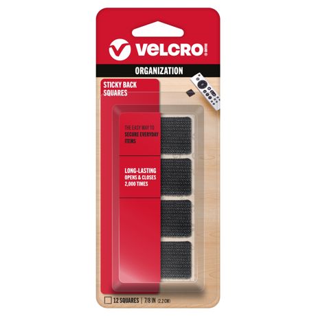 Velcro - VELCRO® Brand Sticky Back Squares .875" 12/Pkg