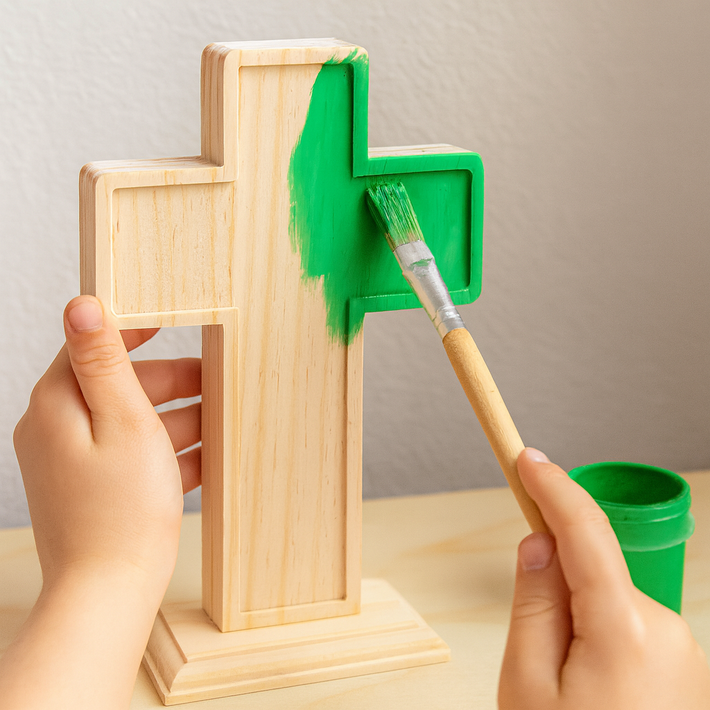 Wood - Stand Wooden Cross 6 x21cm