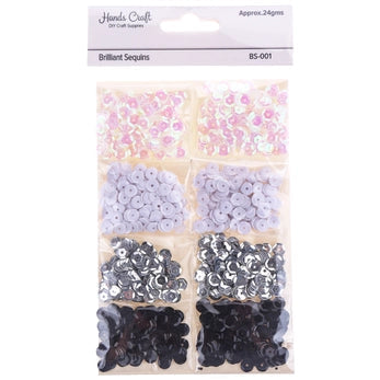 Sequins - Black & White 8pk