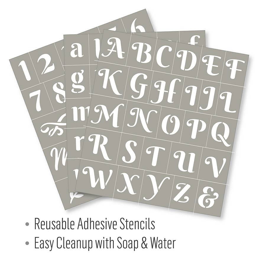 Stencils - Script Adhesive 3-Piece