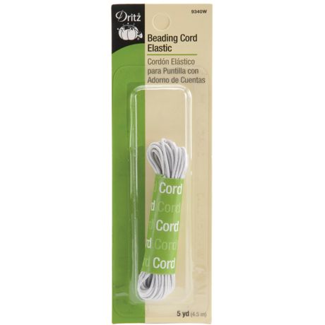 Elastic - Dritz White Beading Cord Elastic 4yd