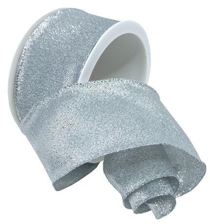 Ribbon - Morex Ribbon Sacramento (Wired) Silver 1.5"X3"