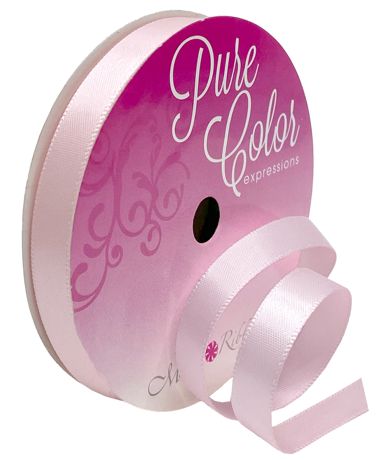 Ribbon - Morex Ribbon Double-Faced Satin Powder Pink 3/8"X15yd