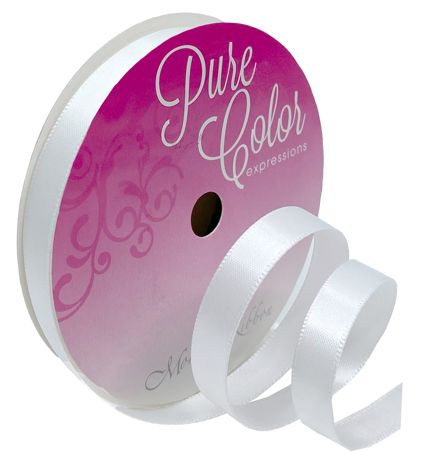 Ribbon - Morex Ribbon Double-Faced Satin White 3/8"X15yd
