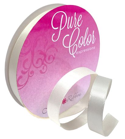 Ribbon - Morex Ribbon Double-Faced Satin Ivory 3/8"X15yd