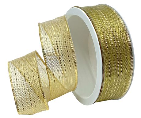 Ribbon - Morex Ribbon Munich (Wired) Gold 1"X5yd