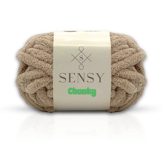 Yarn - Sensy Chunky Yarn, Blanket Yarn, 7 oz, 28 Yards, Gauge 7 Jumbo: Latte