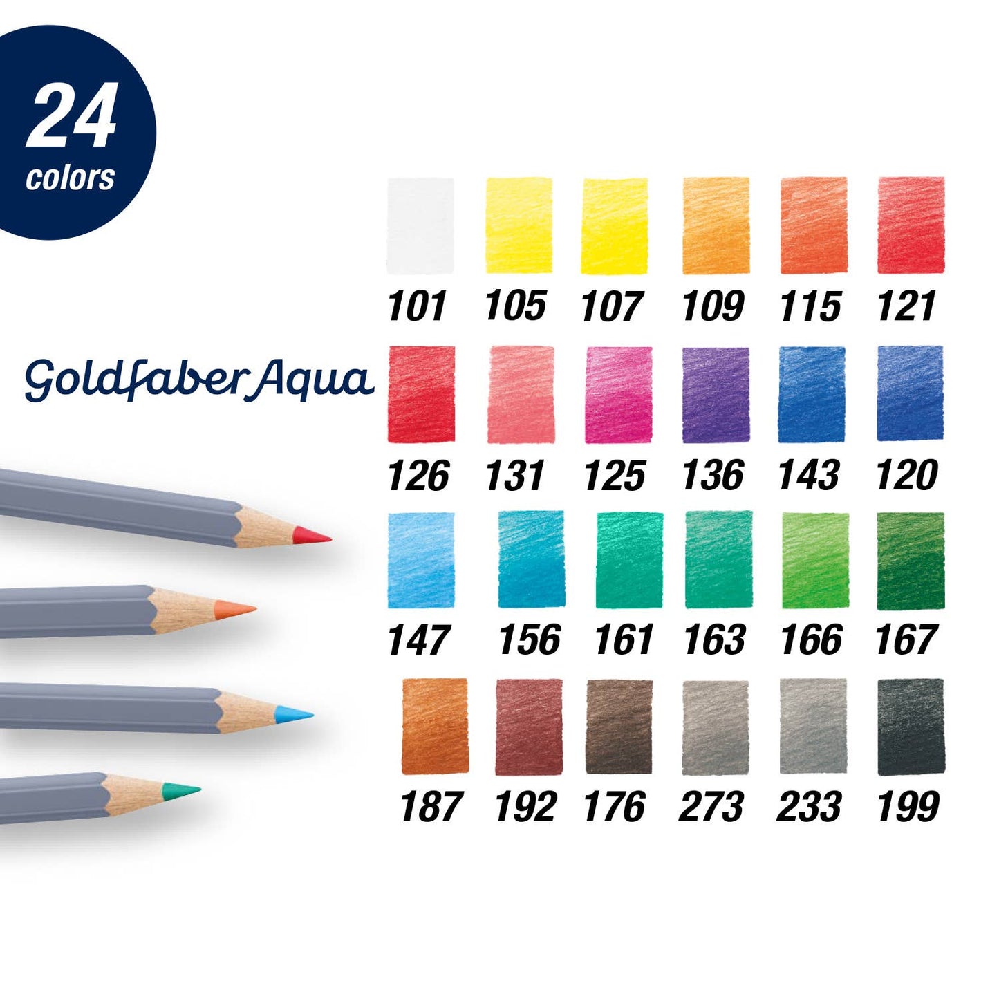 Pencils - Goldfaber Aqua Watercolor Pencils, Box of 24