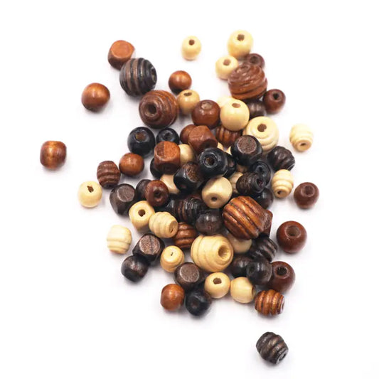 Beads - Wooden Beads 11-15mm, Asstd. Colors & Sizes