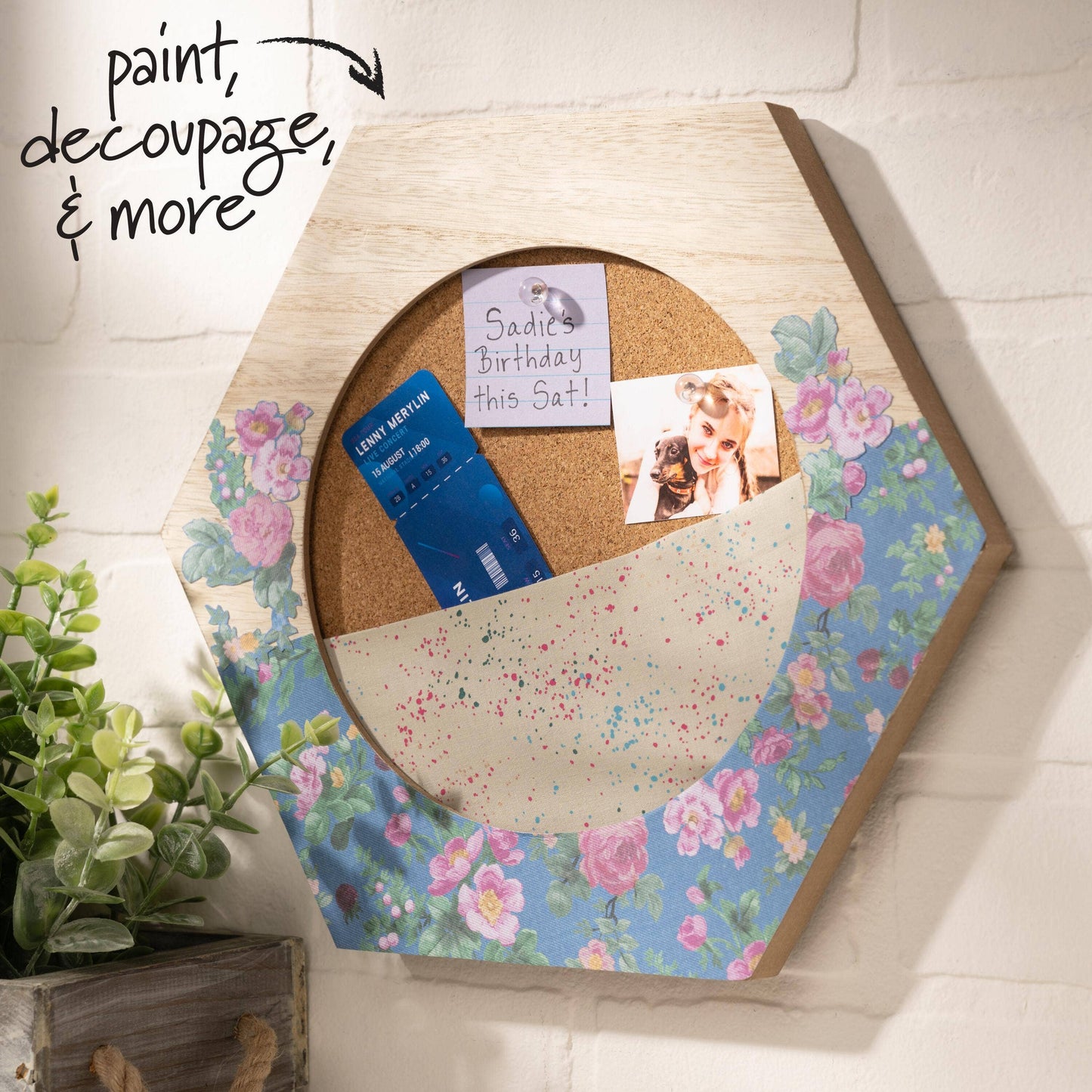 Frame - Wood Embroidery Hoop Frame - 8” Hexagon